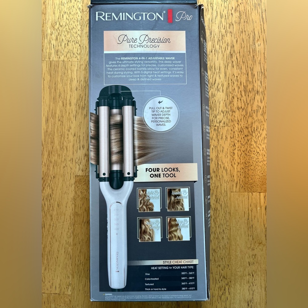 Remington Pro Pure Precision Tech 4 Looks in 1 Adjustable Waver 410° HIGH HEAT - Picture 6 of 6
